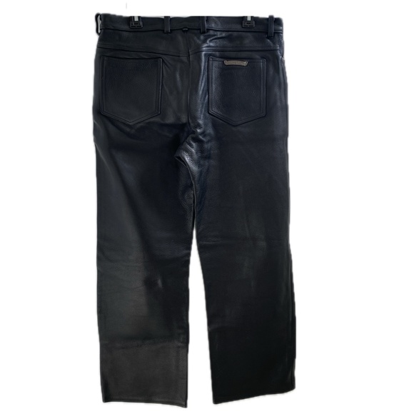 CHROME HEARTS - Men's Black Leather Pants - Picture 4 of 14
